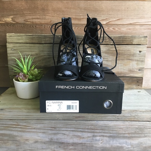 •French Connection• lace up, zip-up stilettos - Picture 3 of 8